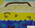 美国儿童画画图片At the Beach