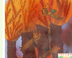 匈牙利儿童绘画作品鸟与树