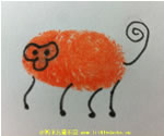 儿童手指画作品欣赏:调皮的小猴子