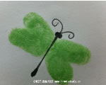 儿童创意手指画图片:绿色的小蜻蜓