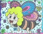 幼儿绘画作品欣赏:勤劳快乐的小蜜蜂
