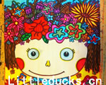 儿童水彩画作品欣赏:漂亮的毛线娃娃