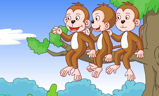 幼儿英语歌曲three little monkeys视频