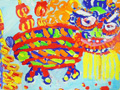儿童画作品欣赏舞狮水粉画