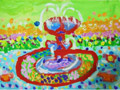 儿童画作品欣赏小恩的秘密花园水粉画