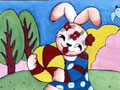 儿童画作品欣赏小白兔水粉画