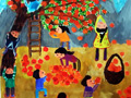 儿童画作品欣赏丰收的秋天水粉画