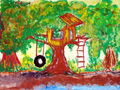儿童画作品欣赏游乐园水粉画