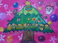 儿童画作品欣赏一棵圣诞树水粉画