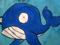 儿童画作品欣赏蓝鲸水粉画