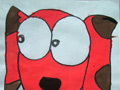儿童画作品欣赏斑点狗水粉画