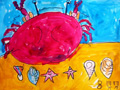 儿童画作品欣赏大螃蟹水粉画