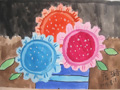 儿童画作品欣赏家里的花水粉画