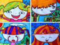 儿童画作品欣赏六个小伙伴水粉画