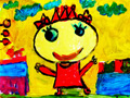 儿童画作品欣赏我是可爱的小公主水粉画