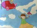 儿童画作品欣赏带我一起飞翔水粉画