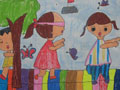 儿童画作品欣赏捉迷藏水粉画