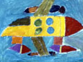 儿童画作品欣赏飞机水粉画