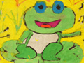 儿童画作品欣赏一只小青蛙水粉画