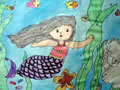 儿童画作品欣赏美人鱼水粉画
