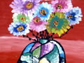 儿童画作品欣赏水晶花瓶水粉画