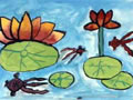 儿童画作品欣赏池塘水粉画