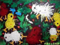 儿童画作品欣赏可爱的小鸡水粉画