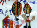 儿童画作品欣赏《跳伞的人》水粉画