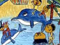 儿童画作品欣赏《海洋公司》水粉画