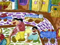 儿童画作品欣赏《跟妈妈学扫地》水粉画