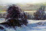 儿童绘画作品风景水彩画图片-冬天的芦苇
