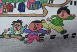 儿童绘画作品交通规则不能忘简单儿童水彩画作