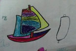 儿童绘画作品儿童简单水彩画图片-彩色的帆船
