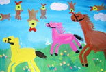 儿童绘画作品儿童绘画作品马图片大全-三匹小马