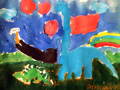 儿童绘画作品恐龙乐园