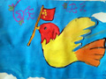儿童绘画作品美丽和平鸽