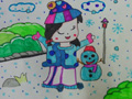 儿童绘画作品我爱有趣的冬天