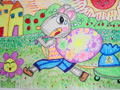 儿童绘画作品偷粮的小老鼠
