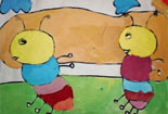 儿童绘画作品儿童水彩画技法-蚂蚁力量大