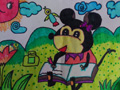 儿童绘画作品米老鼠的假期