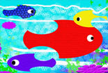 儿童绘画作品海底美丽的鱼儿童水彩画作品