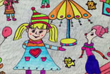 儿童绘画作品欢乐游乐园儿童水彩笔画图片
