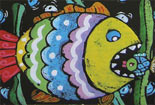 儿童绘画作品大鱼吃小鱼优秀儿童水彩画作品