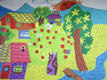 儿童绘画作品温馨的乡村小屋