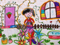 儿童绘画作品窗外的世界
