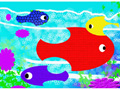 儿童绘画作品海底美丽的鱼