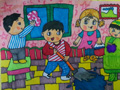 儿童绘画作品参加大扫除