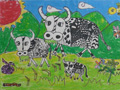 儿童绘画作品奶牛