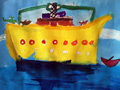 儿童绘画作品海上神奇之旅