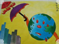 儿童绘画作品地球妈妈